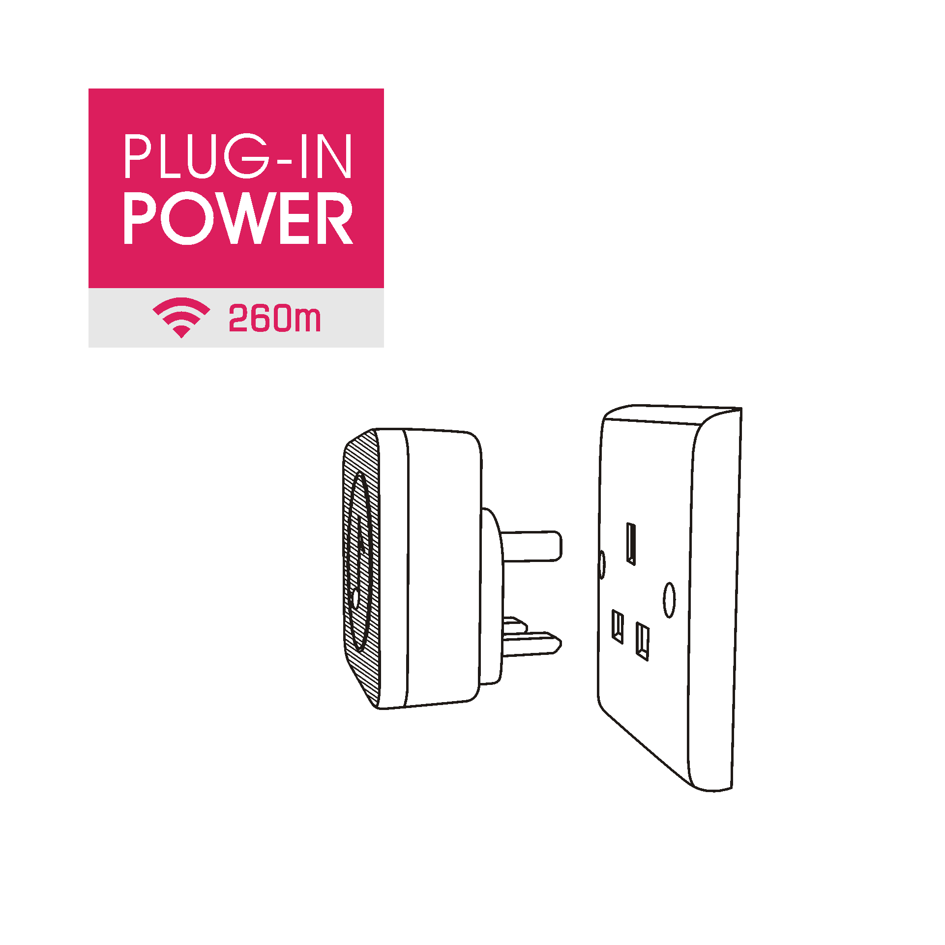 260m ULTRA Mini Plug-In Wireless Doorbell