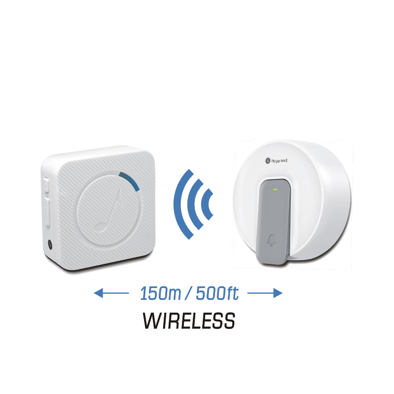 150m EXTRA Mini Battery-Free Plug-In Wireless Doorbell