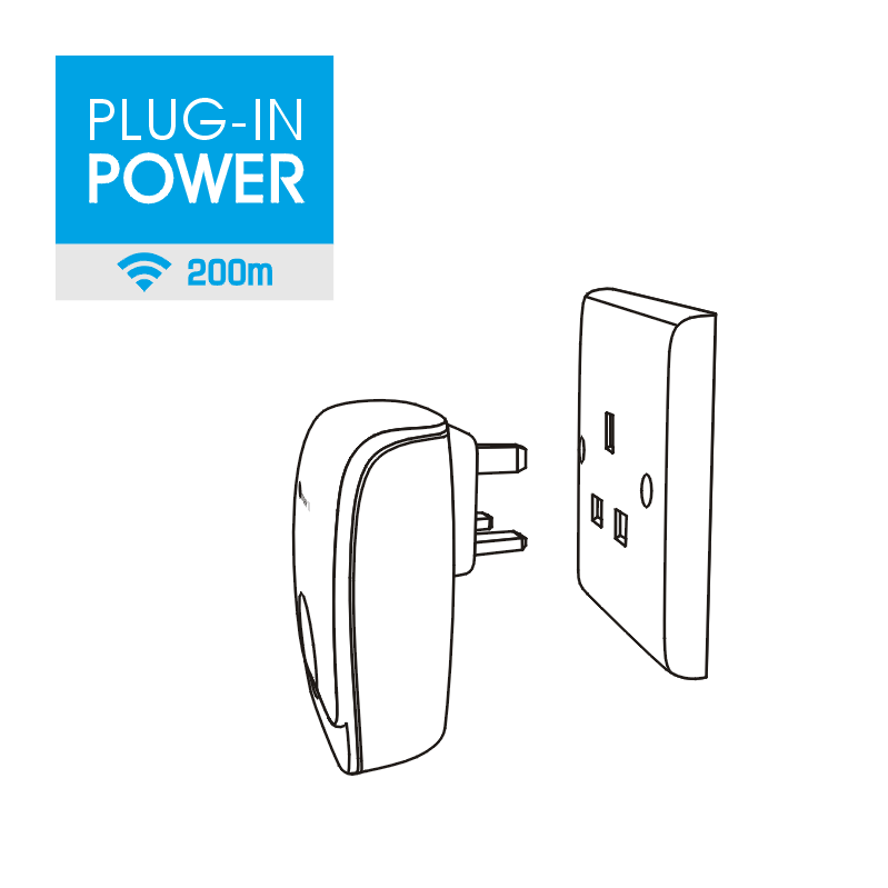 200m EXTRA Plug-In Battery-Free Wireless Doorbell &nbsp | &nbsp Twin Pack