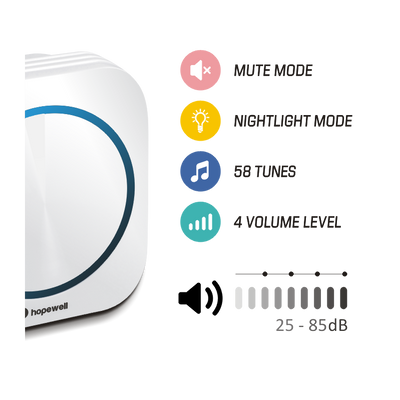 200m EXTRA Plug-In Battery-Free Wireless Doorbell