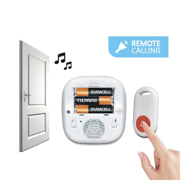 100m SUPER Battery Operated Wireless Call Bell + Doorbell