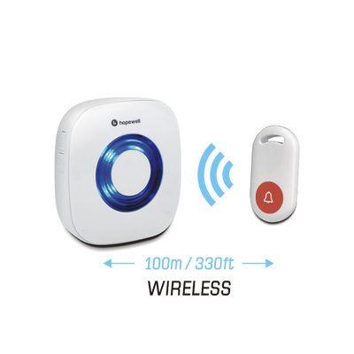 100m SUPER Battery Operated Wireless Call Bell + Doorbell