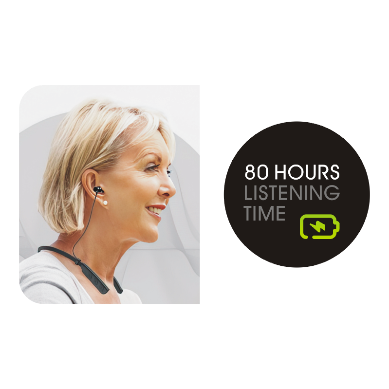 Rechargeable In-Ear Neckband Hearing Aids